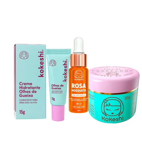 Kit Renovadores Kokeshi Pele Porcelana Óleo de Rosa Mosqueta