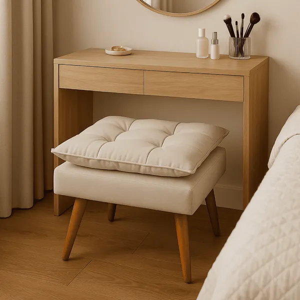 Puff Decorativo Opala Para Quarto Recepção - Pufe Para Penteadeira E Apoio De Pés, Puf Confortável