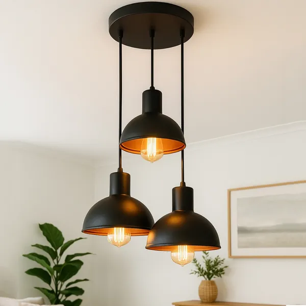 Lustre Pendente Luminária Joana tripla Quarto Sala Cozinha Moderna Alumínio Não Enferruja