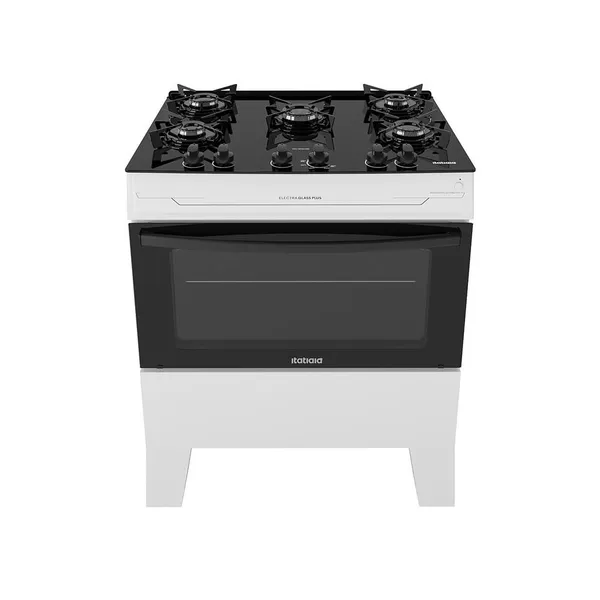 Fogão Itatiaia 5 Bocas Electra Glass Plus Branco Bivolt