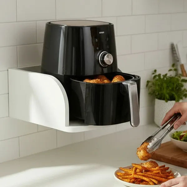 Suporte De Parede Para Airfryer E Eletrodomésticos MDF Branco