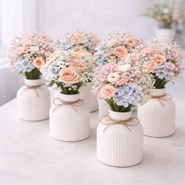 kit com 20 vasos 10x8 cm gesso casamento batizado festa de 15 anos aniversário