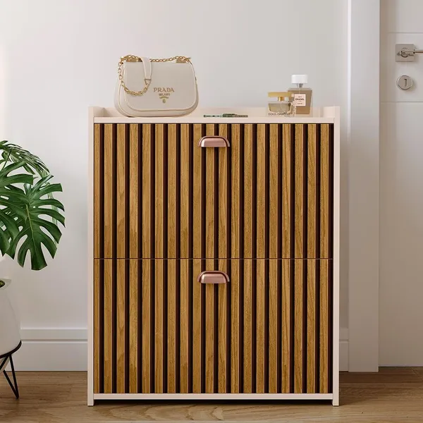 Sapateira Retrô Closet Compacta Vertical com Gavetas Basculantes para 12 Pares de Sapatos