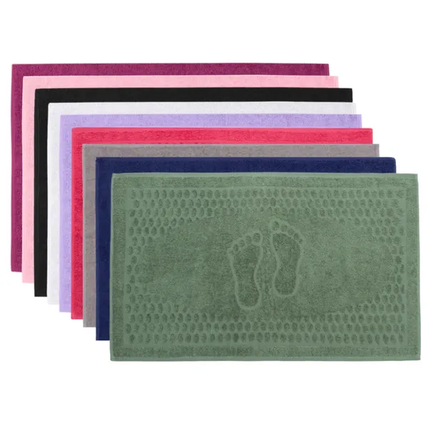 Kit 10 Toalha De Piso Tapete Pézinho Lara Felpudo para Banheiro Hotel Pousada 45x70cm