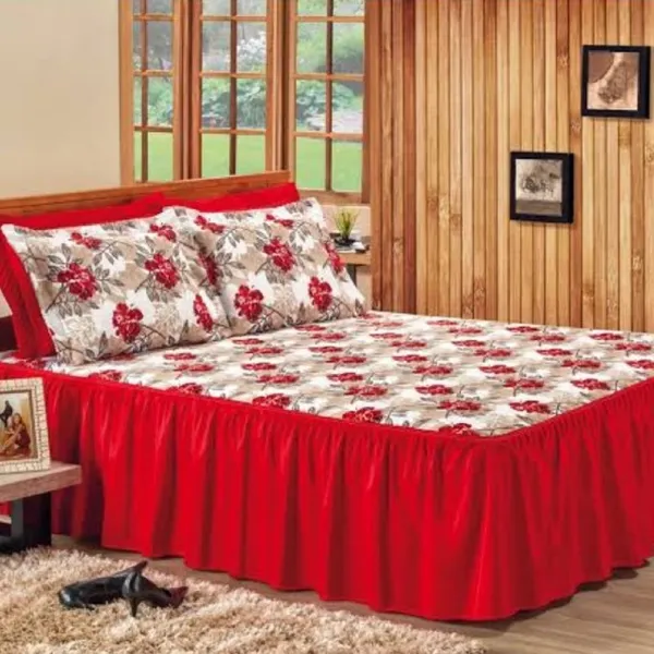 colcha casal estampada floral de oxford