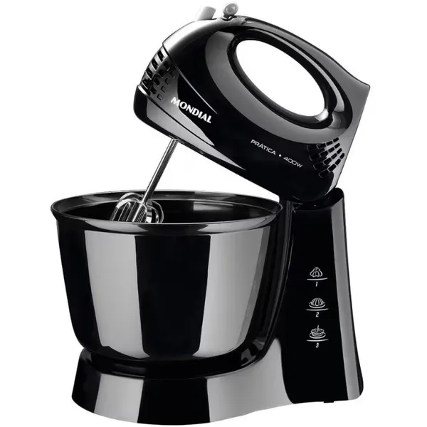 Batedeira Prática Black B-44 com 3 Velocidades Mondial