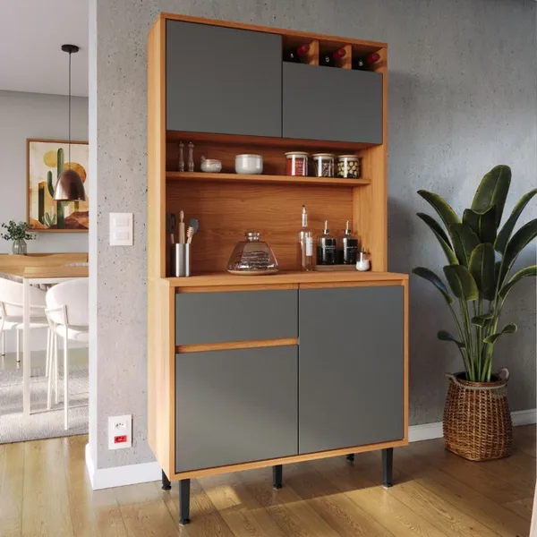 Kit Armário de Cozinha Compacta Easy 4 Portas 1 Gaveta - Movelove