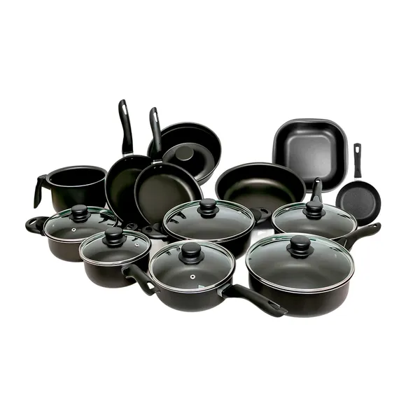 Conjunto Panelas 13 Peças Antiaderente Teflon Tampa Vidro