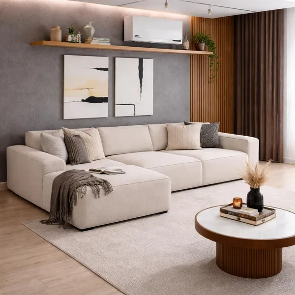 Sofá Luma 3 lugares 2,75m com Chaise CompactAir - Balaqui