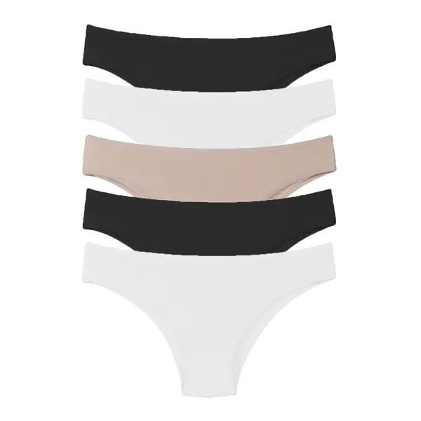 Kit 5 Calcinha Algodão Tanga Biquini Básica Cotton Reforçada Confortável A10 Lisa Feminina