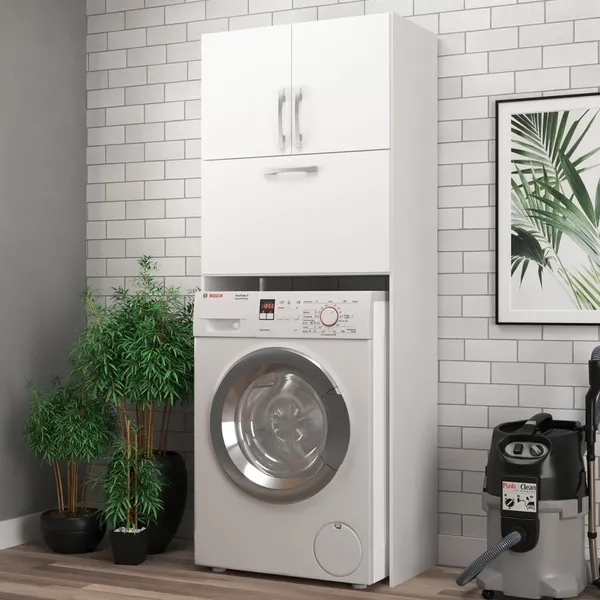 Armário Multiuso Lavanderia 3 Portas 2 Nichos Elite - Direto Sim