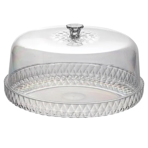 Boleira Porta Bolo Plástico Incolor Glamour Plasútil