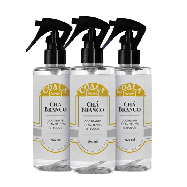 Kit 3 Odorizantes de Ambientes e Tecidos Chá Branco