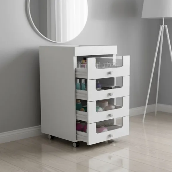 Gaveteiro Carrinho de Maquiagem 4 Gavetas  Pe2009 Branco