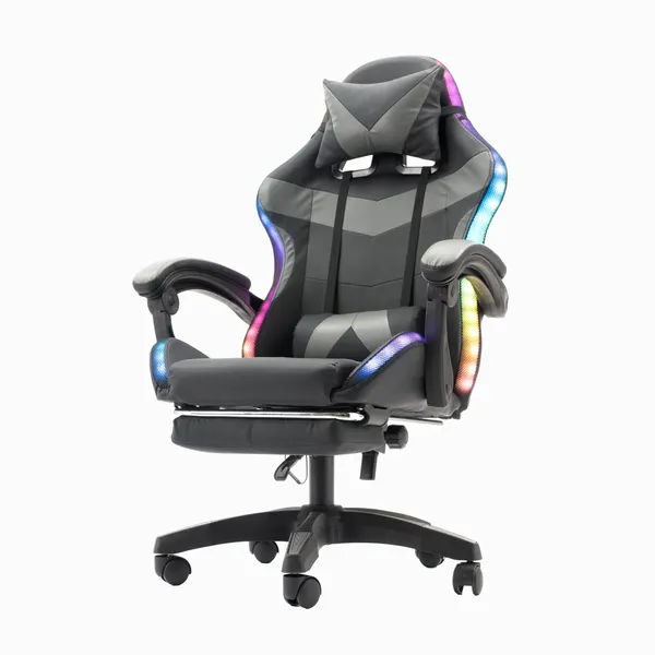 👍🔥Cadeira Gamer com Caixa de Som Bluetooth + Fita de LED 128 Cores – Experiência IMAX Imersiva em Casa!