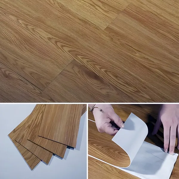 Piso Vinílico Autocolante Adesivo Madeira Lavável Chão Caixa 36 folhas fácil aplicação moderno 4 mm.