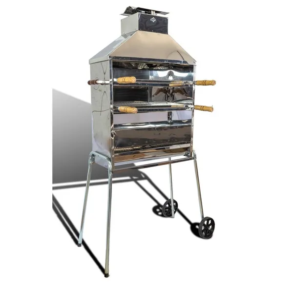 Carrinho Churrasqueira 80 Espetinho Movel Inox