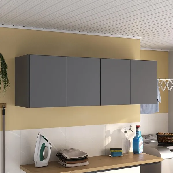 Armário de Lavanderia Aéreo Multiuso 4 Portas Multimóveis MP5042