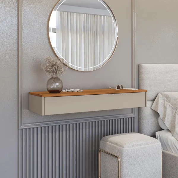 Penteadeira 1 Metro Camarim Console Suporta 15kg Gaveta Suspensa Multiuso Corrediças Metalicas