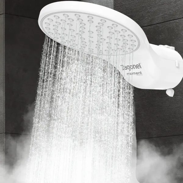 Chuveiro Ducha Moment Zagonel 4 Temperaturas Branco Banheiro Elegante Resistente Relaxante Moderno
