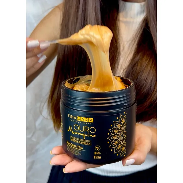 MEGA HIDRATAÇÃO OURO MARROQUINO EFEITO TEIA | ANTIFRIZZ | ÓLEOS MILAGROSOS | FINA MARIA PROFESSIONAL