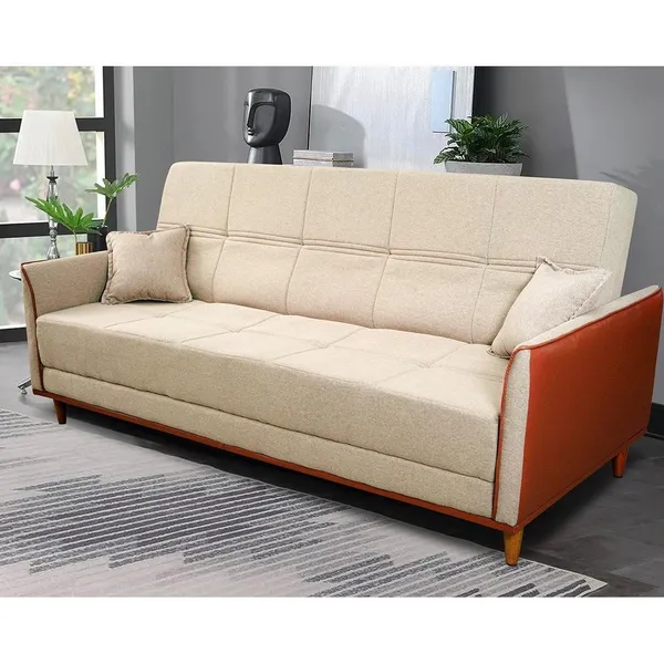 Sofá Cama Sérvia 2,00m Bege Linho Rustico - King House