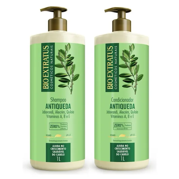 Kit Jaborandi Bio Extratus Shampoo e Condicionador - 1L Antiqueda e Crescimento