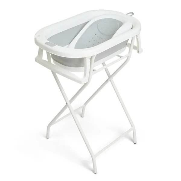 PIPDIP Kit Banheira Dobrável 3 em 1 Suporte de Altura Encosto Capacidade Até 44 Litros Portátil Plástico Borracha Ferro