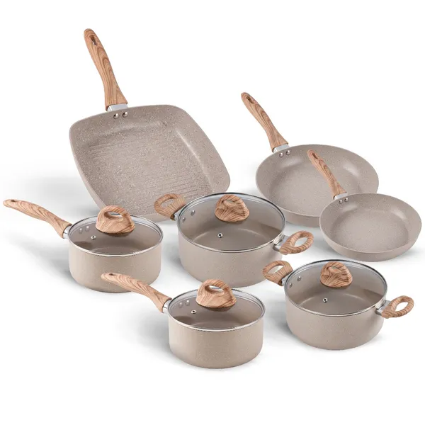 Jogo de Panelas 7 peças Smart Plus Areia indução Brinox