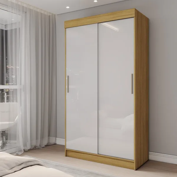Guarda-Roupa Solteiro Sirius  2 Portas 2 Gavetas Flex Marrocos/Off White - Panorama Móveis