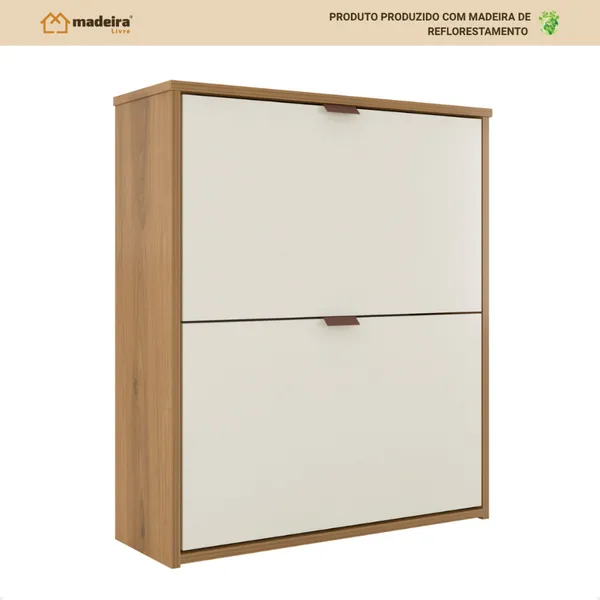 Sapateira 2 Portas Organizadora Multiuso Hall Entrada Quarto Sala Compacta Moderna Estante 12 Pares