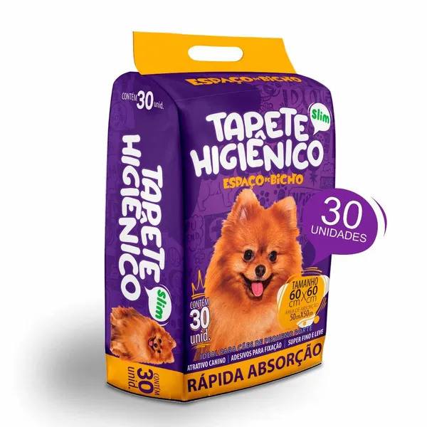 Tapete Higiênico Espaço De Bicho 30 Unidades 60x60