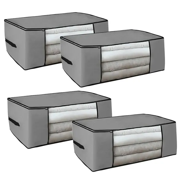 kit Caixa Organizadora de guarda roupa/Edredom/lençol/sapatos/coberta 45x45x20cm - Organizalux