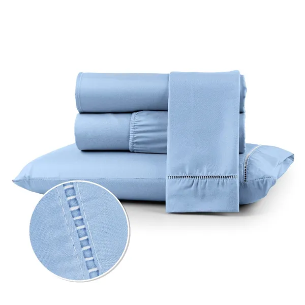 Kit Jogo de Lençol Berço Solteiro Casal Queen King 400 fios Toque Macio com Ponto Palito 02 e 03 Peças