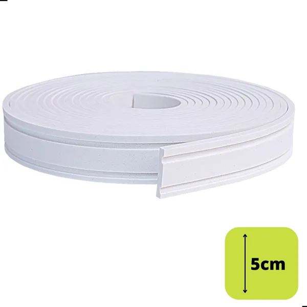 Moldura 5cm Eva Flexível Autocolante Rodapé 2,5 mt Boiserie Roda Meio