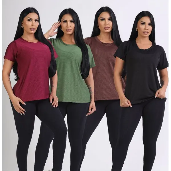 Kit 4 Camiseta Dray Fit furadinha Anti Suor Anti Odor academia dia dia esporte