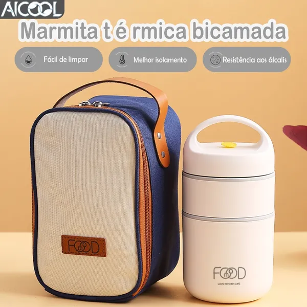 AICOOL Lancheira térmica portátil Materiais seguros Adequado para viagens, fitness e trabalho