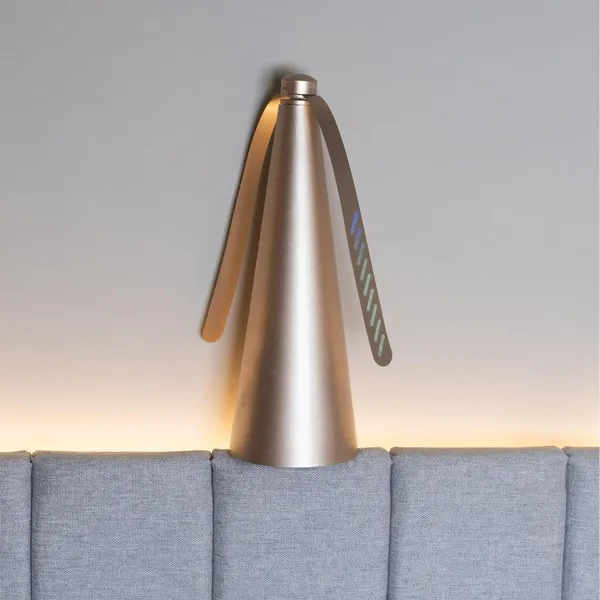 Ventilador Repelente de Mesa 9cm x 9cm x 26cm Rose Metálico