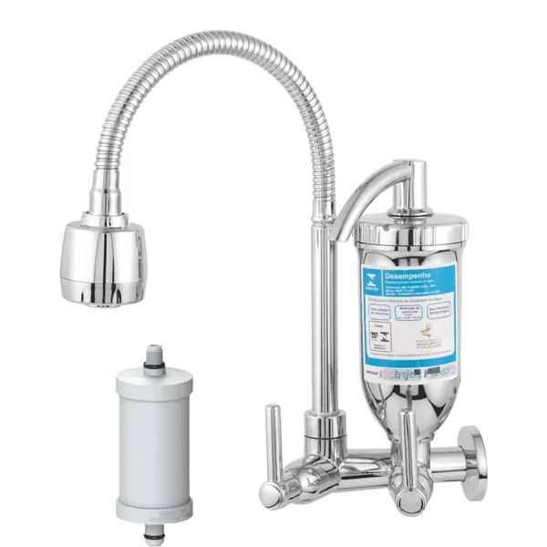 Torneira Gourmet Com Filtro Luxo Parede Cozinha ABS 1/4 Volta 2167 C70