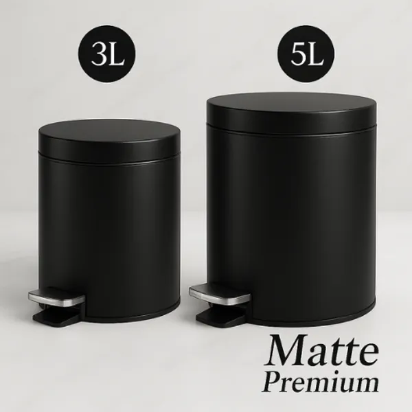 Lixeira Matte 3L ou 5L Preta Cinza Branca Powermaid
