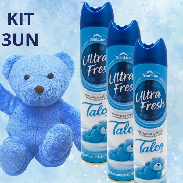 Kit 3x Cheirinho Odorizador Neutralizador de Ambientes Spray UltraFresh Talco Cheirinho de Nenem