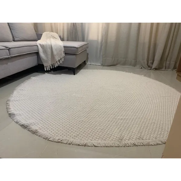 Tapete redondo 100% algodão, muito Macio! Pode ser lavado na máquina.