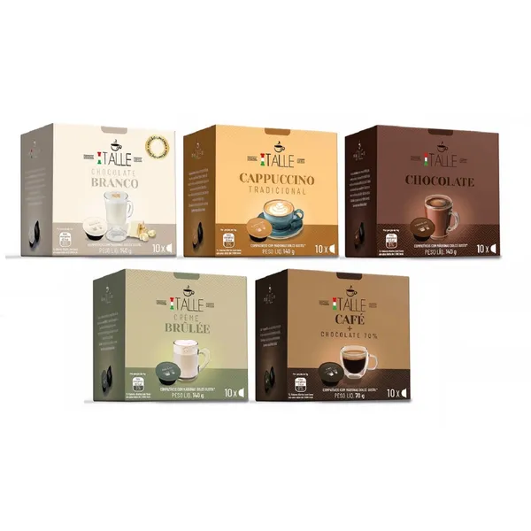 Capsula Dolce Gusto Cafe Italle Chocolate Branco Cappuccino Bebidas Lácteas 50Und
