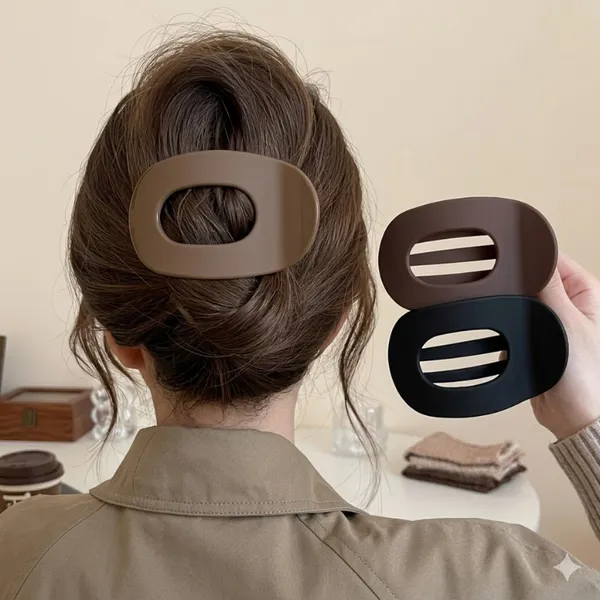 Presilha Piranha de Cabelo Oval Grande Prendedor Feminino Grampo para Coque Elegante