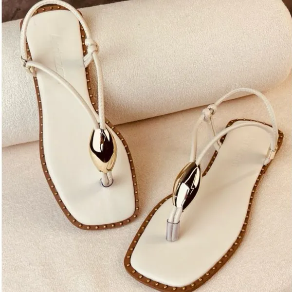 Chinelo Rasteirinha Amendoa Lesma Ajustavel Feminina Lancamento