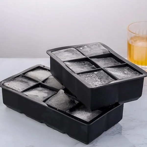 Kit 2 Forma De Silicone Gelo Cubo Grande Cubos Drink Whisky
