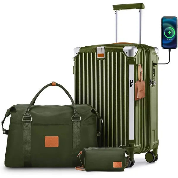 Mala de abordo Viagem 20" 24" KIT3 Zíper Dupla Rodinhas 360" Material Alta Qualidade MALA20