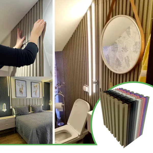 Placa Painel Ripado 30x30 - Kit 22 peças (2m²) 11 Cores Antimpacto Autocolante Direct Borrachas