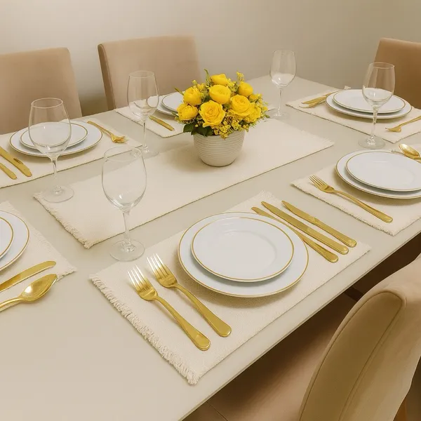 Jogo Americano 7 peças Feito em Tear Chic Decoração Imperdível