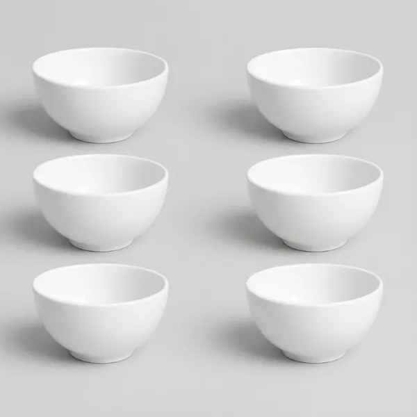 Kit de 6 Cumbucas Tigelas Porcelana Branca Para Sopas  Caldos Sobremesas 440ml